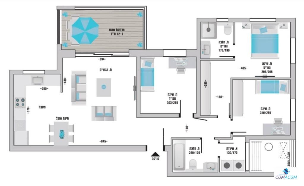 Apartment 3.5 Rooms Hadera Hadera 342-IBL-6042